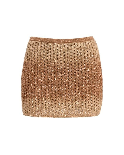 Ulla Johnson Natural Giulia Sequined Knit Mini Skirt