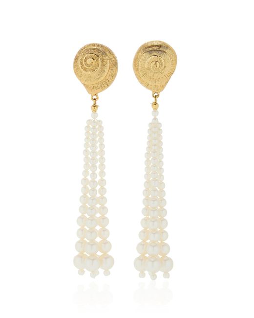 Jennifer Behr White Marcelline Pearl Earrings