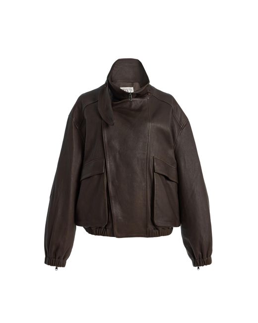 Twp Black Hunter Leather Bomber Jacker