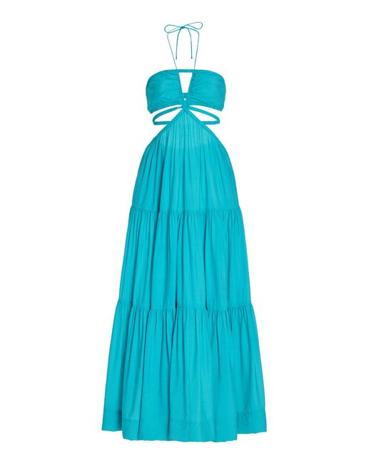 Jonathan Simkhai Blue Laurel Cutout Maxi Dress