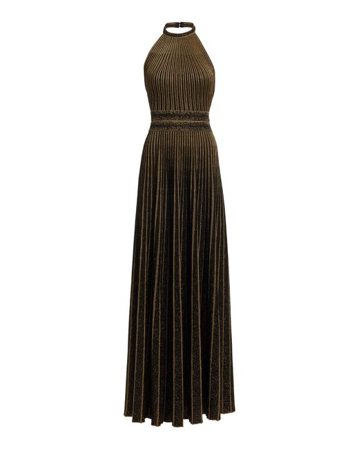 Elie Saab Multicolor Halter Top Knit Maxi Dress