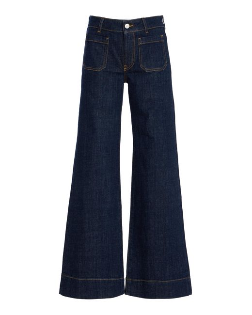 Jeanerica Black St Monica Stretch Low-rise Flared-leg Jeans