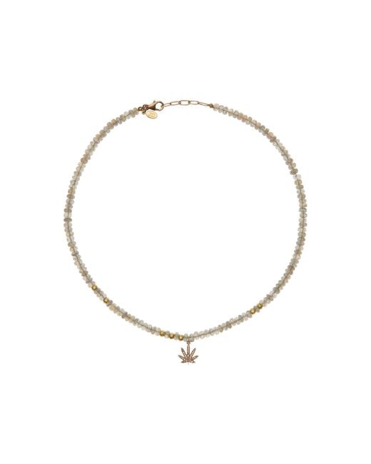Joie White Sunset Dope Diamond 18k And 14k Yellow Gold Necklace With Labradorite