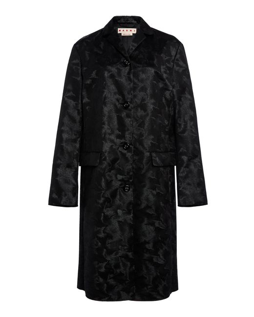 Marni Black Jacquard-Woven Midi Coat