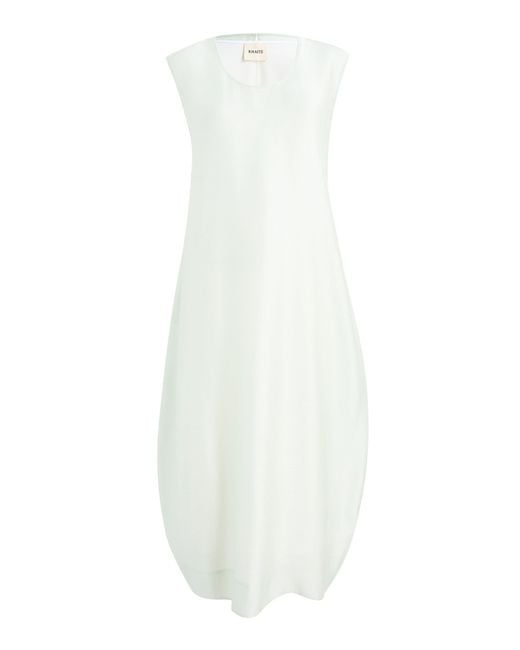 Khaite White Grier Silk Maxi Dress