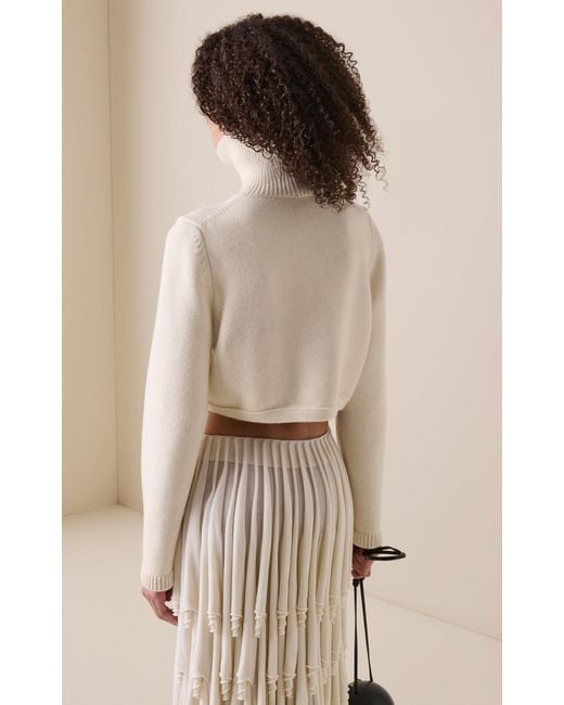 Alaïa Natural Cut-Out Cashmere-Blend Jumper