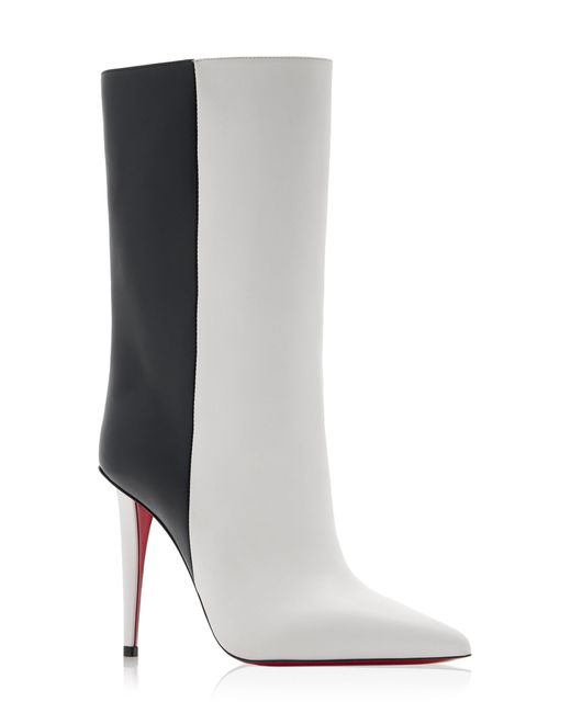 Christian Louboutin White Astrilarge Booty 100 Leather Heeled Boots