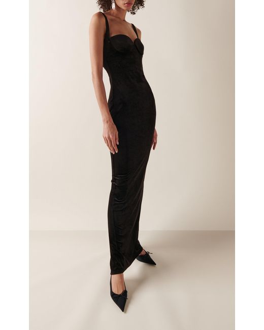 Balenciaga Velvet Bustier Gown in Black Lyst UK