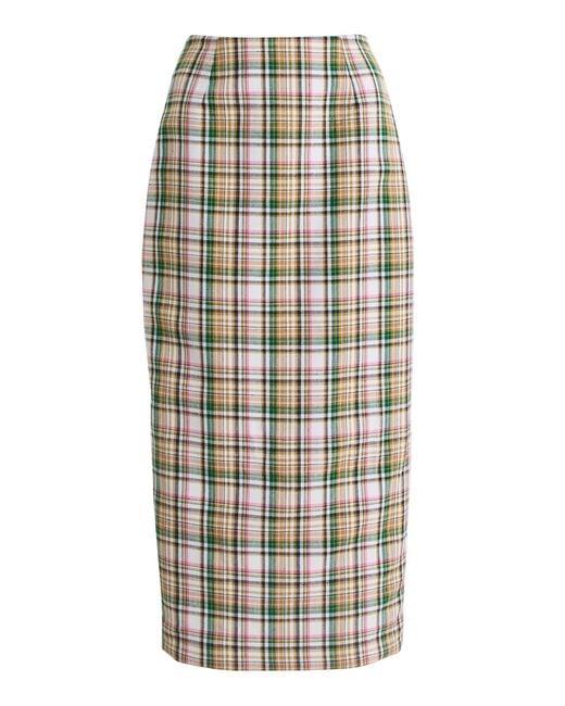 Carolina Herrera Multicolor Checked Midi Pencil Skirt