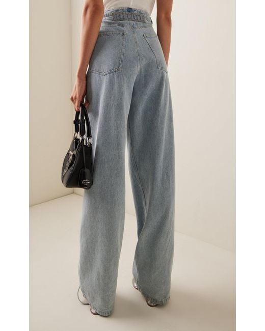 ROTATE BIRGER CHRISTENSEN Lace-up Denim Pants in Blue | Lyst