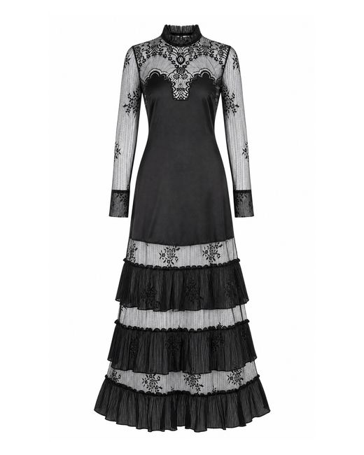 Sleeping with Jacques Black Emily Silk Lace Maxi Dress