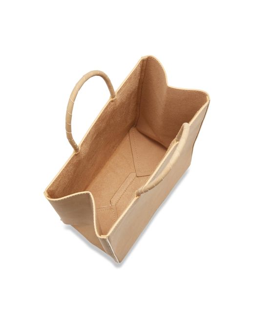 Bottega Veneta Natural Small Paper Leather Shopping Bag