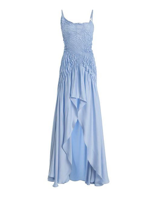 Georgia Hardinge Blue The Eclipse Matte-Satin Maxi Dress