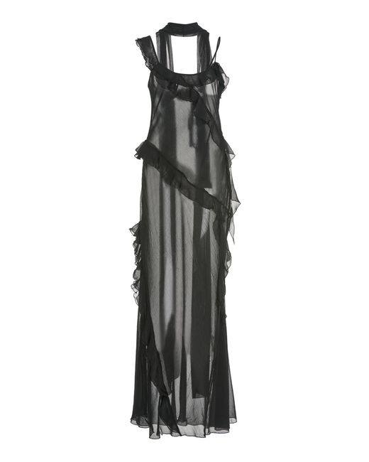 Siedres Black Exclusive Monica Ruffled Maxi Dress