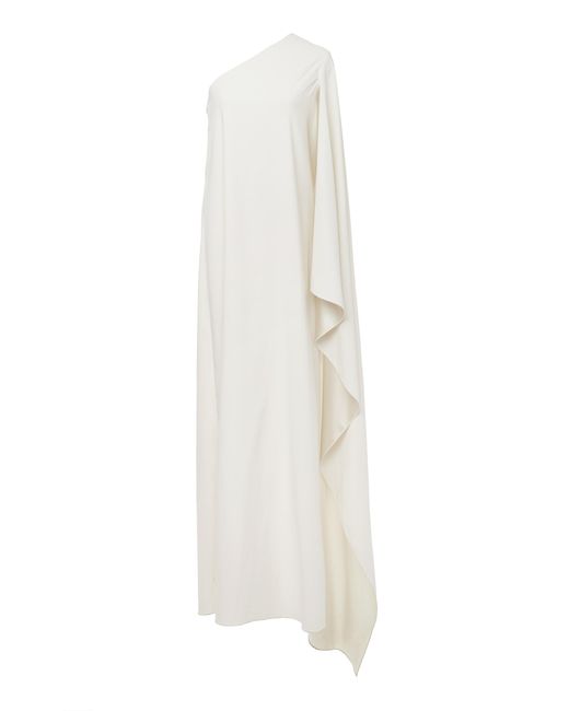 Rosetta Getty White One Shoulder Cape Sleeve Gown