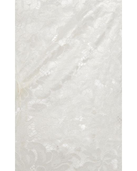 Coperni White Rosette-detailed Lace Maxi Dress