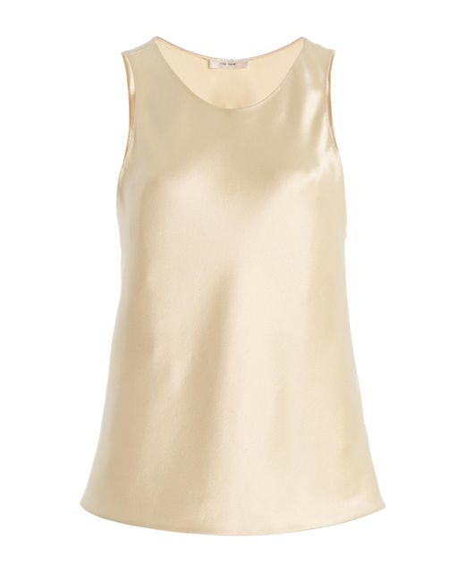 The Row Natural Faustino Silk Satin Top