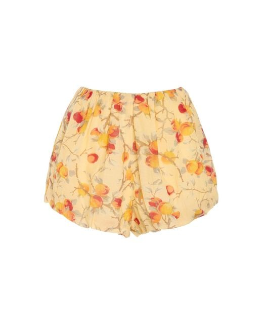 Posse Yellow Aurelia Printed Cotton Bloomer Shorts