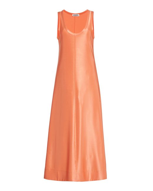 Jil Sander Orange Maxi Tank Dress