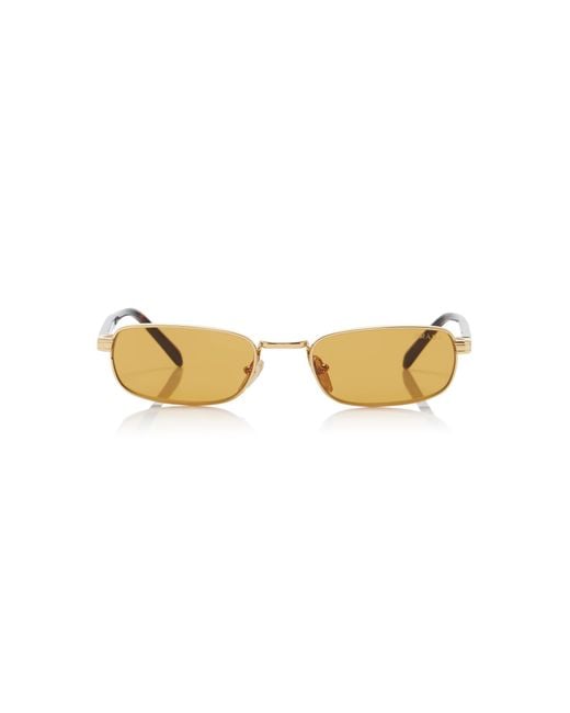 Prada Brown Square-Frame Metal Sunglasses