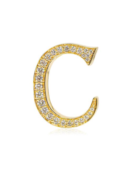 Ashna Mehta Metallic Alphabet 'C' 18K Diamond Bag Charm
