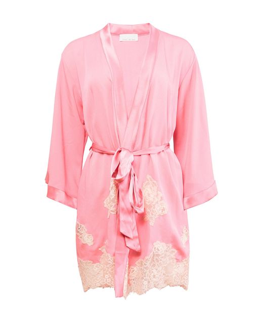 Fleur du Mal Pink Lace Applique Robe