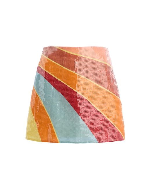 Cala De La Cruz White Exclusive La Isla Eve Sequined Linen Mini Skirt