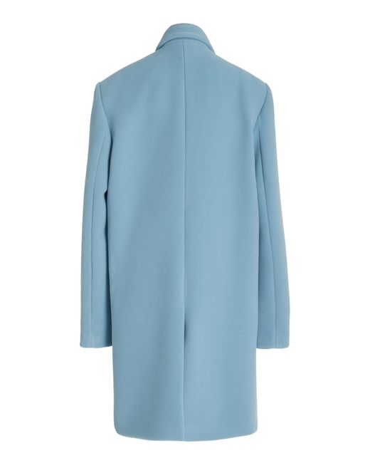 LAQUAN SMITH Blue Double Face Wool Coat