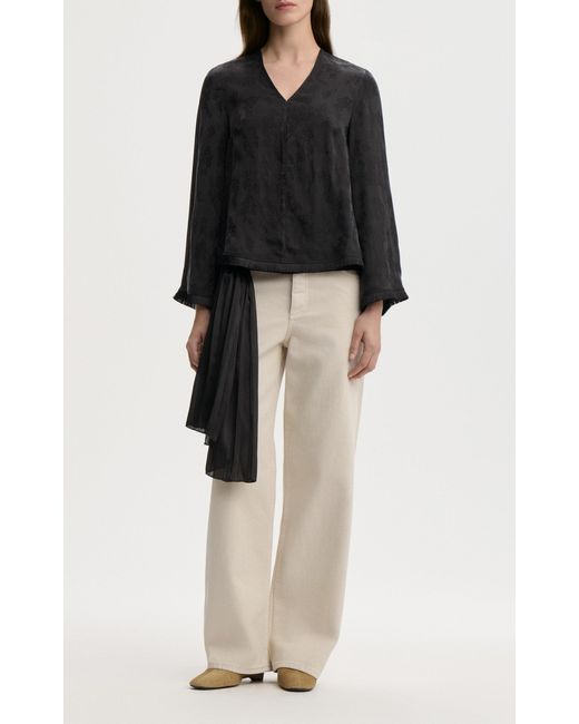 By Malene Birger Black Pam Cupro-Blend Blouse