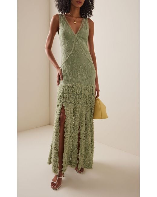 alexis green lace dress Kenzie Green Lace Cutout Maxi Dress main image 0