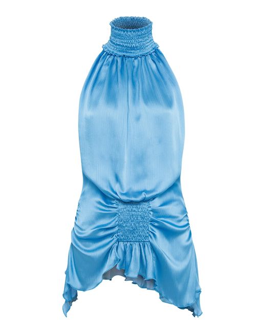Siedres Blue Tess Draped Halter Top
