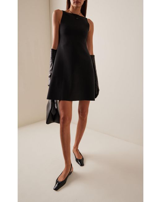 Birrot Black Exclusive Lay3 Bonded Crepe Mini Dress