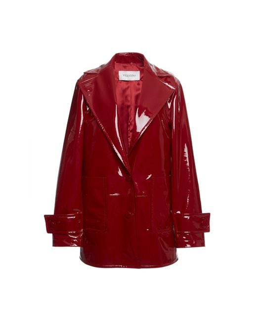 Valentino Red Patent Leather Jacket