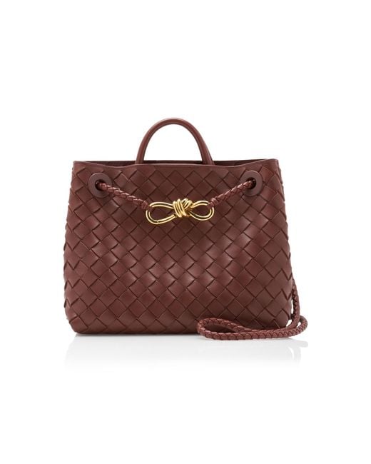 Bottega Veneta Red Small Andiamo Intrecciato Leather Bag