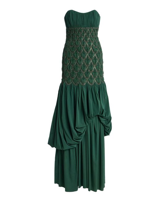Ulla Johnson Green Octavine Silk-Blend Gown