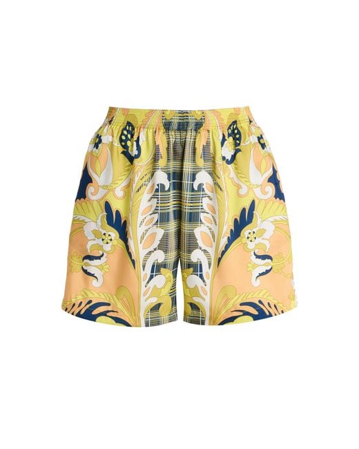 Etro Metallic Exclusive Riviera Printed Silk-twill Shorts