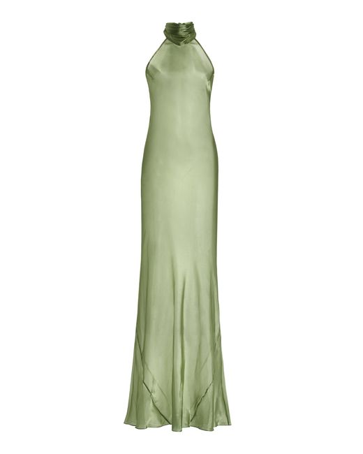 Galvan Green Sienna Satin Organza Gown
