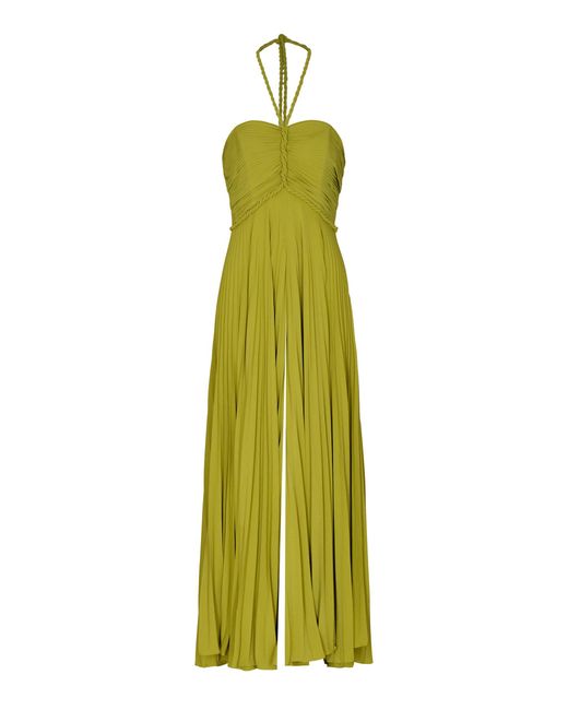 ANDRES OTALORA Green Manglar Pleated Wide-Leg Jumpsuit