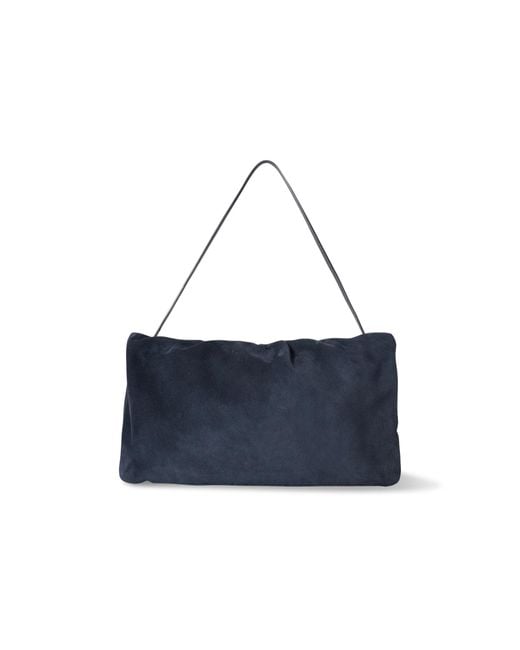 The Row Blue Xl Bourse Suede Bag