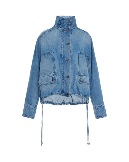 Brandon Maxwell Blue The Harper Denim Balloon Jacket