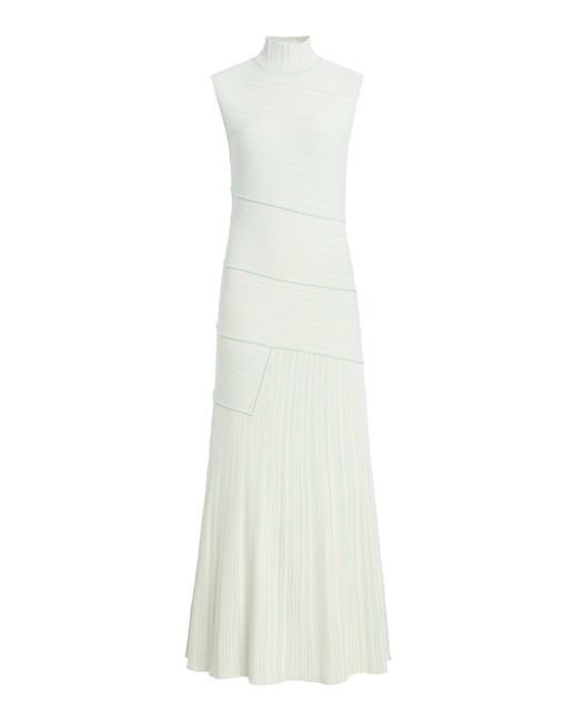 Proenza Schouler White Federica Micro Pleat Knit Maxi Dress