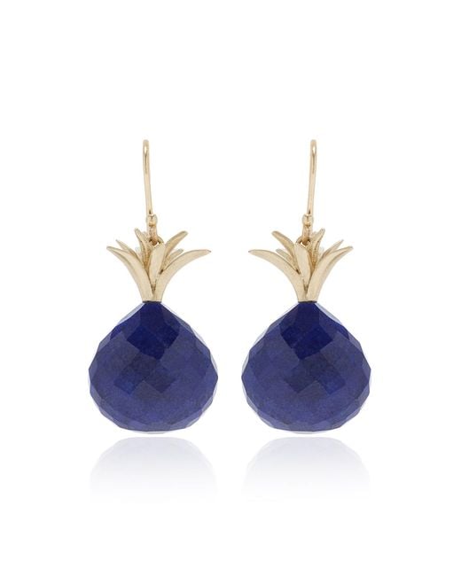 Annette Ferdinandsen Blue Lapis Pineapple Earrings