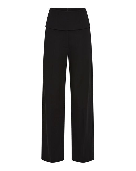 St. Agni Black Cummerbund Carter Wool Trouser