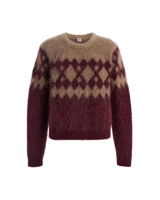 THE GARMENT Red Roma Argyle Knit Sweater