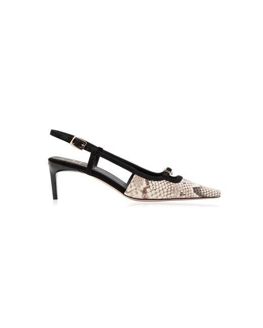 Roger Vivier Multicolor Python-Effect Leather Slingback Pumps