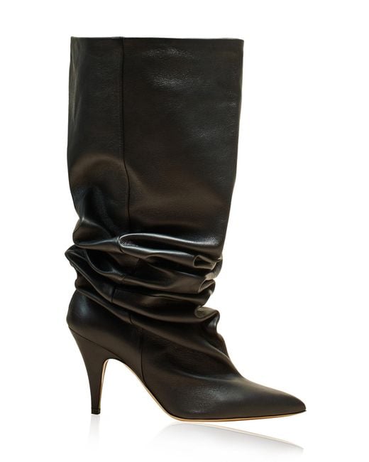 Khaite Black River Leather Boots