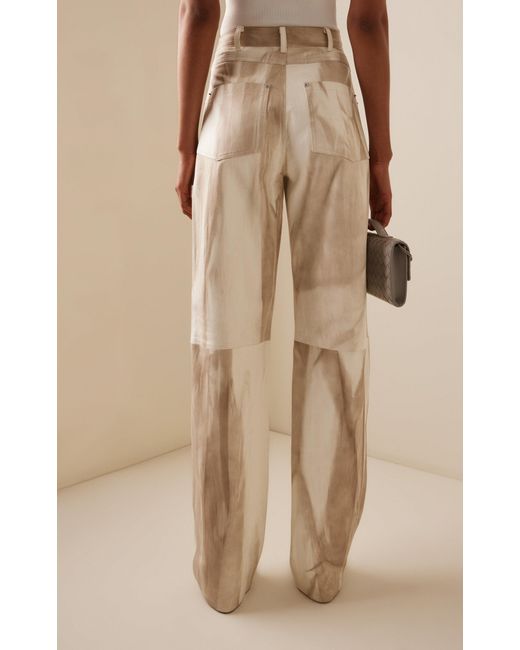 LAPOINTE Natural Marbled Leather Pants