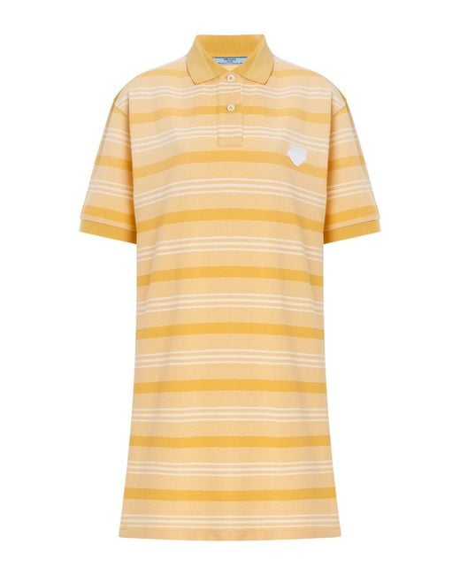 Prada Yellow Cotton Pique Mini Dress