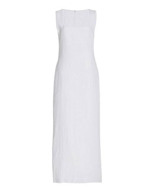 Posse Alice Linen Maxi Dress in White | Lyst