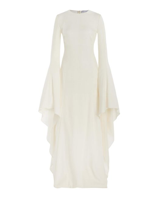 Gabriela Hearst White Sigrud Draped Wool-silk Maxi Dress